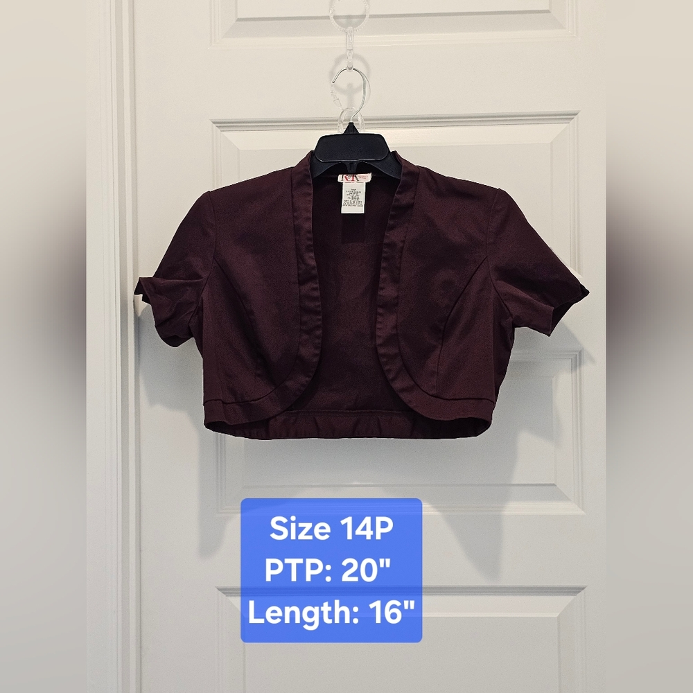 R & K Originals Bolero Jacket, EUC, Size 14P